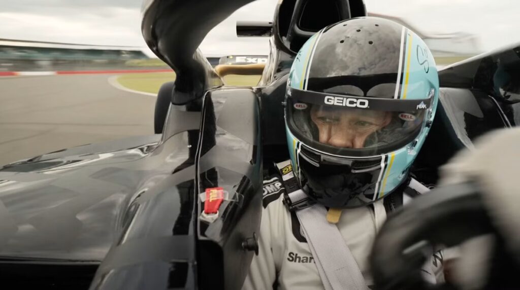 Brad Pitt in a scene from "F1"