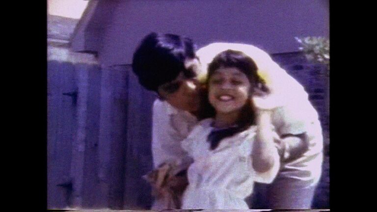 A home video still of Shantha Murthy and daughter, director Karla Murthy
