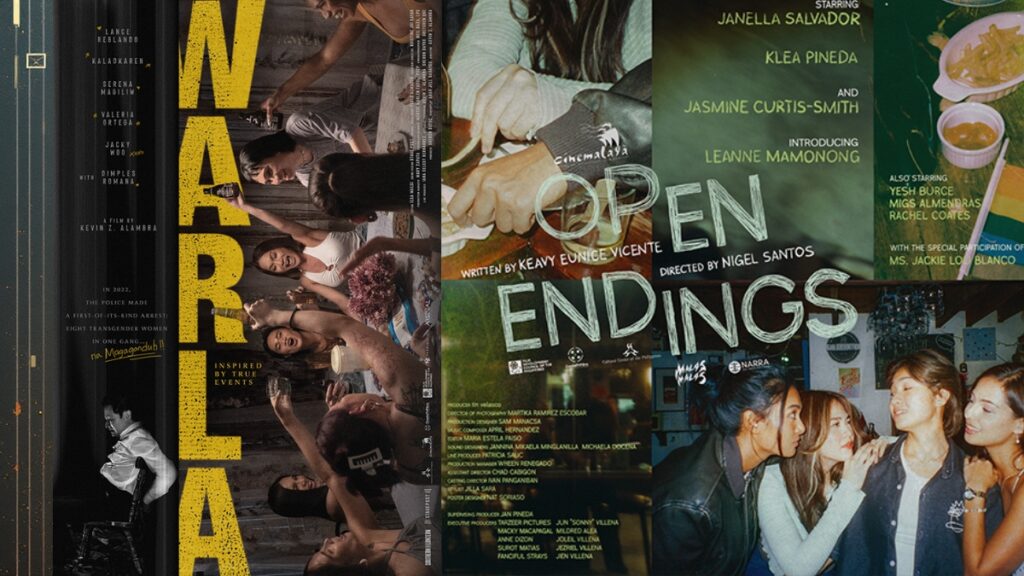 Official posters of Cinemalaya 2025 films, from left to right, Kevin Alambra's "Warla" and Nigel Santos' "Open Endings."