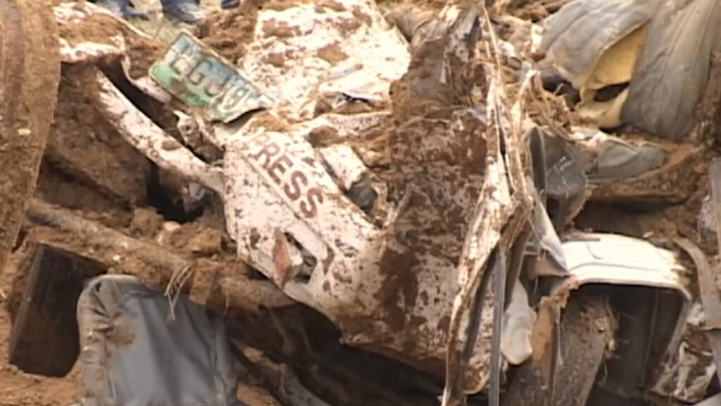 Actual footage of the recovery of a press vehicle from the 2009 Maguindanao massacre.