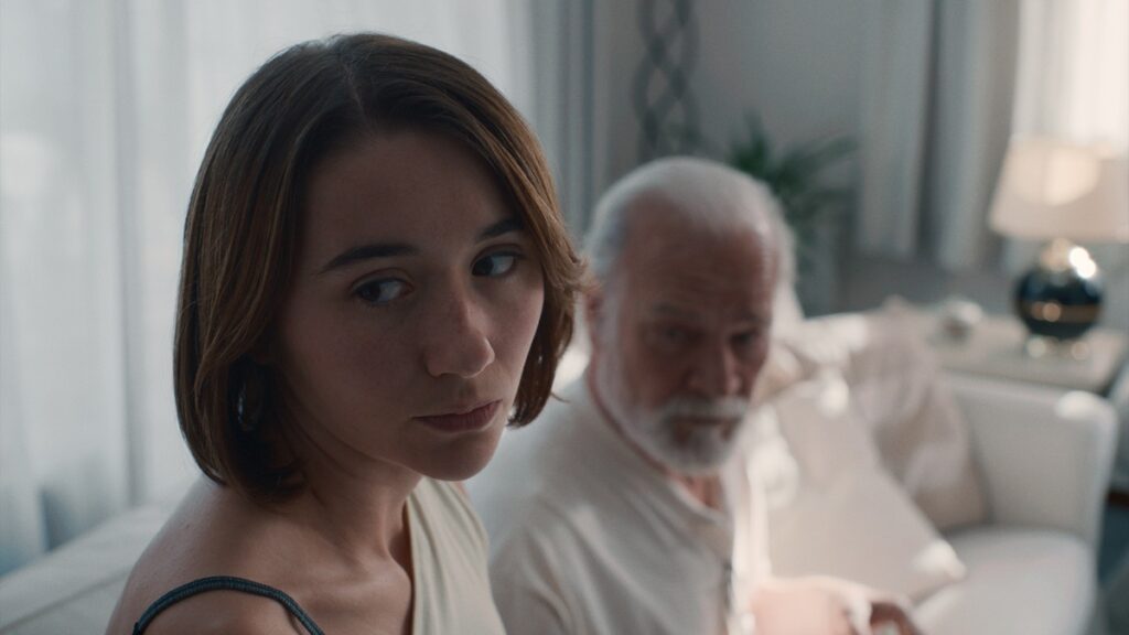 Zoe Stein and Lluís Homar in a scene from "Forastera."