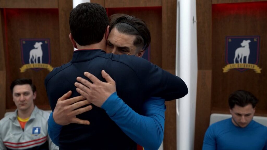 Roy hugs Jamie.