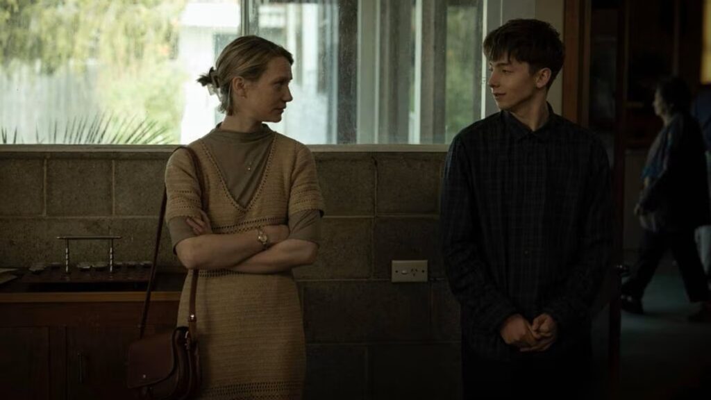Mia Wasikowska and Joe Bird play Arlene Reid and Naim Reid, respectively.