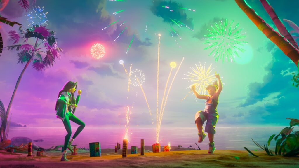 Raissa and Jo party in a scene from "Forgotten Island."
